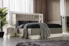 Σετ Κρεβατοκάμαρας Μοντέλο Πολυτελείας σε Λευκό και Ασημί 160x200 cm