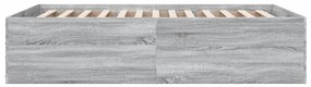 vidaXL Πλαίσιο Κρεβατιού Γκρι Sonoma 135x190 εκ. Επεξεργασμένο Ξύλο