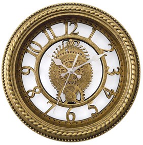 Ρολόι Τοίχου Χρυσό Πλαστικό Φ30.5x4.6cm