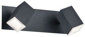 Φωτιστικό Τοίχου-Σποτ Led Lagos 2x550Lm 30x9cm Black Mat-White 827890232 Trio Lighting Metal, Plastic