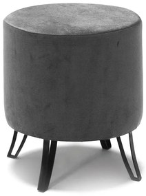 Σκαμπώ Carmen Megapap βελούδινο χρώμα γκρι 40x40x40εκ.-GP043-0071,1