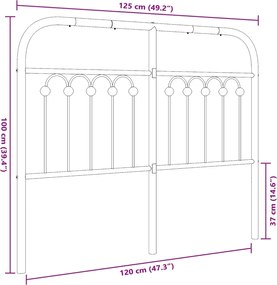 vidaXL Ανταλλακτικό κεφαλάρι Λευκό 120 εκ. Μεταλλικό