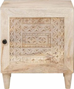 vidaXL Κομοδίνο Λευκό 80 x 50 x 40 cm Επεξεργασμένο Ξύλο