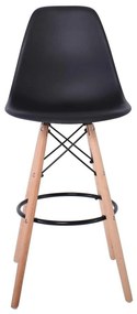 Σκαμπώ ART Wood  BAR ABS Μαύρο (με πλάτη) 46x54x74/111cm (Σετ 2 ΤΕΜ)