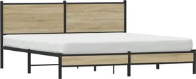 vidaXL Σκελετός Κρεβ. Χωρίς Στρώμα Sonoma Δρυς 183x213 εκ. Μεταλλικό