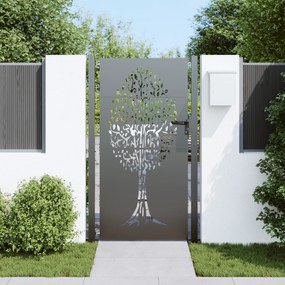 vidaXL Πύλη Κήπου Άλλο Μαύρο 105 x 175 cm Ατσάλι με Επικάλυψη Πούδρας