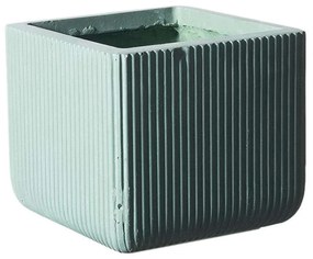 Κασπώ Πήλινο Τετράγωνο Stripe L C-2050-8 37x37x33cm Mint Supergreens Clay