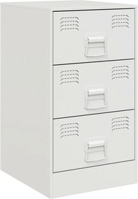vidaXL Κομοδίνο Λευκό 34,5x39x62 εκ. από Χάλυβα