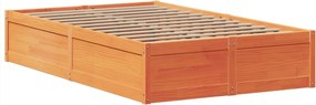 vidaXL Σκελετός Κρεβ. Χωρίς Στρώμα Καφέ Κεριού 135x190 εκ Μασίφ Πεύκο
