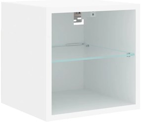 vidaXL Έπιπλο Τοίχου Τηλεόρασης με LED Λευκό 30 x 28,5 x 30 εκ.