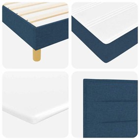 vidaXL Κρεβάτι με Ελατήρια με στρώμα Μπλε 200 x 200 cm ύφασμα
