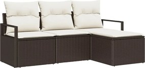 vidaXL Σετ Καναπέ 4 pcs Καφέ συνθετικό ρατάν