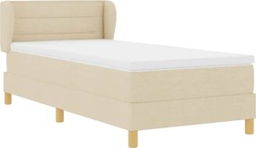 vidaXL Κρεβάτι με ελατήρια με στρώμα Κρεμ 100 x 200 cm ύφασμα