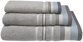 Πετσέτα Βαμβακερή Σώματος 70x140εκ. Satin Stripe Grey Komvos 7005929-10