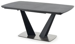 Τραπέζι Houston 935, Μαύρο, Σκούρο γκρι, 76x90x160cm, 110 kg, Επιμήκυνση, Επεξεργασμένο γυαλί, Ινοσανίδες μέσης πυκνότητας | Epipla1.gr