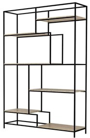 Βιβλιοθήκη Look Black - Sonoma 140x40,4x201,5cm 28-0134 Mdf, Metal