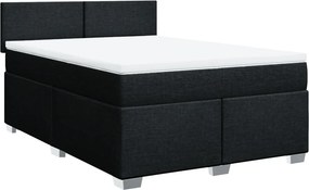 vidaXL Κρεβάτι Boxspring με Στρώμα Μαύρο 160x200 εκ. Υφασμάτινο