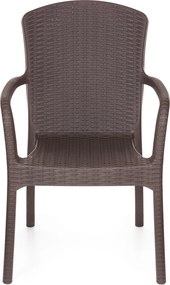 Πολυθρόνα βαρέους τύπου TURAN απο PP σε χρώμα καφέ 43x40x86