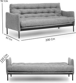 Τριθέσιος Καναπές Κρεβάτι Πράσινο ZIVAL 82x200x92