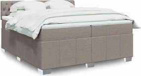 vidaXL Κρεβάτι Boxspring με Στρώμα Taupe 200x200 εκ. Υφασμάτινο