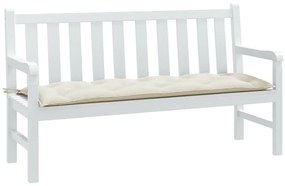 vidaXL Μαξιλάρι Πάγκου Κήπου Κρεμ 150x50x7 εκ. Ύφασμα