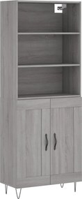 vidaXL Ντουλάπι Γκρι Sonoma 69,5 x 34 x 180 εκ. Επεξεργασμένο Ξύλο