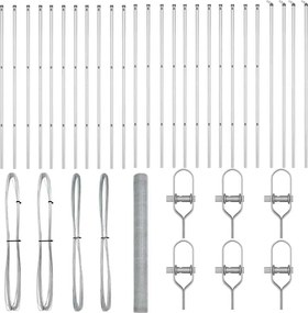 vidaXL Στύλος Περιφράξεων Ασημί 50 x 1,6 m (25 mm δίχτυ) Ατσάλι