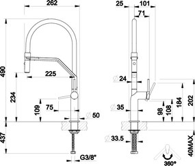 Gessi Stelo 60315 Chrome - Μπαταρία Κουζίνας με Ντους