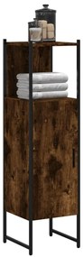 vidaXL Ντουλάπι Μπάνιου Καπνιστή Δρυς 33x33x120,5 εκ. Επεξεργ. Ξύλο