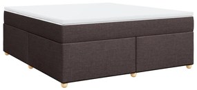 vidaXL Κρεβάτι Boxspring με Στρώμα Σκούρο Καφέ 180x200 εκ Υφασμάτινο