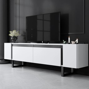 Έπιπλο Τηλεόρασης Λευκό / Μαύρο SEGU 180x30x16