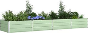 vidaXL Γλάστρα Παστέλ Πράσινο 385 x 100 x 45 εκ Γαλβανισμένος Χάλυβας