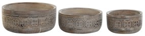 Κεντρικό Τραπεζιού DKD Home Decor Λευκό Φυσικό Ξύλο από Μάνγκο 30,5 x 30,5 x 12,7 cm (3 Τεμάχια)