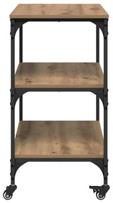 vidaXL Καρότσι Κουζίνας Artisan Oak 60 x 41 x 76 εκ.