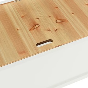 vidaXL Πάγκος Λευκός 107 x 45 x 75,5 εκ. από Μασίφ Ξύλο Ελάτης