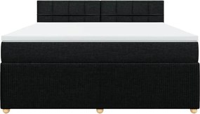 vidaXL Κρεβάτι Boxspring με Στρώμα Μαύρο 180x200 εκ. Υφασμάτινο