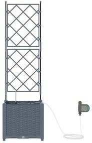 vidaXL Ζαρντινιέρες κήπου Ανοιχτό γκρι 40 x 40 x 142 cm Ατσάλι