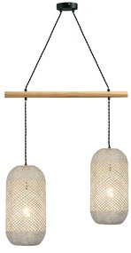 Φωτιστικό Οροφής Δίφωτο Aca Coconut OD762P60RW Rattan