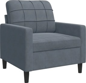 vidaXL Πολυθρόνα Σκούρο Γκρι 60 εκ. Βελούδινη