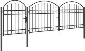 vidaXL Πύλη Κήπου με Καμπύλη Κορυφή Assen Γκρι 4 x 1,25 m Ατσάλι