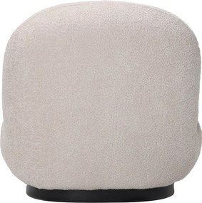 Πολυθρόνα Rosalie pakoworld μπουκλέ ύφασμα σε μπεζ απόχρωση με μαύρη βάση 85x82x77εκ