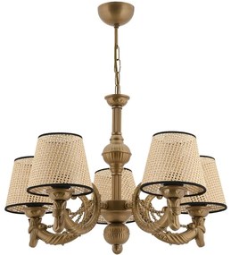 Φωτιστικό Οροφής Fiona Coral Chain 390FLH2324 55x65cm 5xE27 40W Natural-Gold Opviq