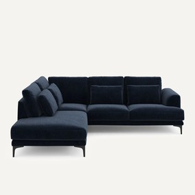 Γωνιακός καναπές αριστερός, από βελούδινo chenille, Marsile