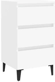 vidaXL Κομοδίνο Λευκό 40 x 35 x 69 εκ. με Μεταλλικά Πόδια