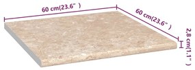 vidaXL Πάγκος Κουζίνας Μπεζ με Υφή Μαρμάρου 60x60x2,8 εκ Μοριοσανίδα