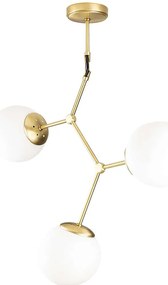 Φωτιστικό Οροφής Damar 892OPV1637 55x15x65cm 3xE27 40W Gold-White Opviq