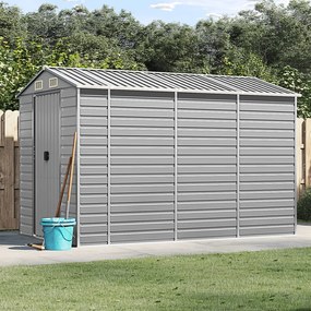 vidaXL Αποθήκη Κήπου Ανοιχτό Γκρι 191x300x198 εκ. Γαλβανισμένο Ατσάλι