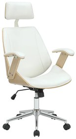 Intrahome Καρέκλα γραφείου διευθυντή Fern Intrahome PU λευκό-plywood φυσικό | SKU: INTRAPA-217111137
