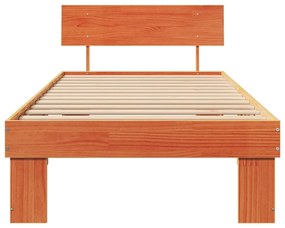 vidaXL Σκελετός Κρεβατιού Καφέ κεριού 75 x 190 cm Μασίφ ξύλο πεύκου