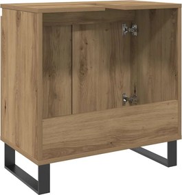 vidaXL Ντουλάπι Μπάνιου Δρυς τεχνίτης 58 x 33 x 60 εκ από Επεξεργ Ξύλο